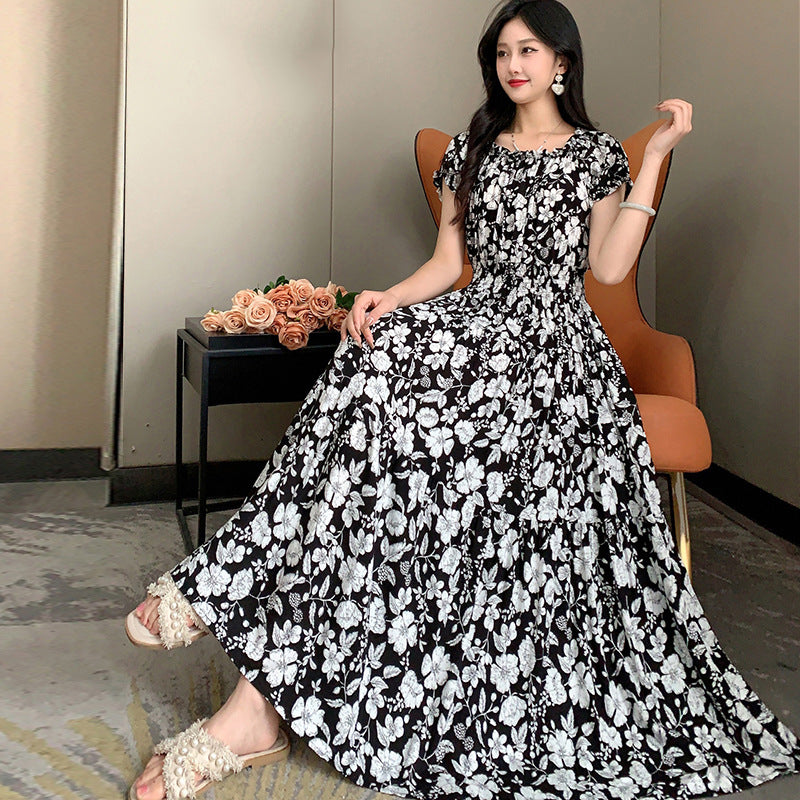 Prairie Dream Dress: Tiered Cotton Maxi - Cold Shoulder & Smocked Waist