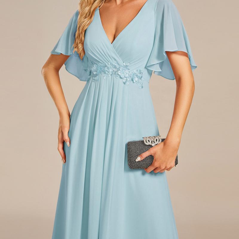 MatchSet Chiffon Dress | Draped Sleeve & Script Print | Sunset Stroll Romper