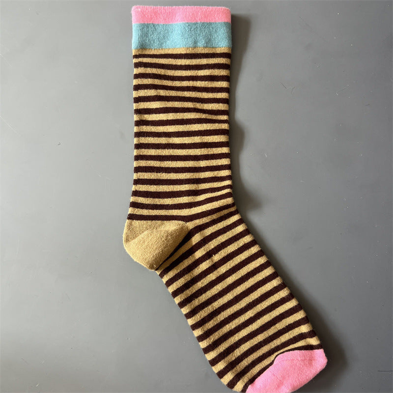 New Product Mid Calf Socks Women Oil Painting Socks Niche Fun Literary and Artistic Color Socks