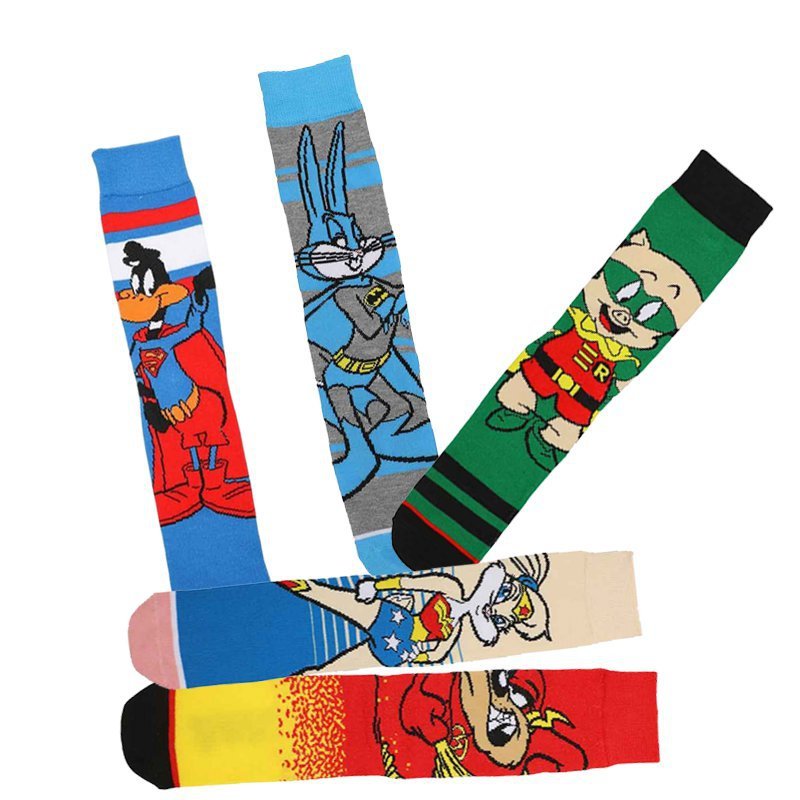 Men's Tide Socks Animation Cartoon Cotton Bugs Bunny Socks Women's Medium Tube Casual Four Seasons Medium Tube-5PRS