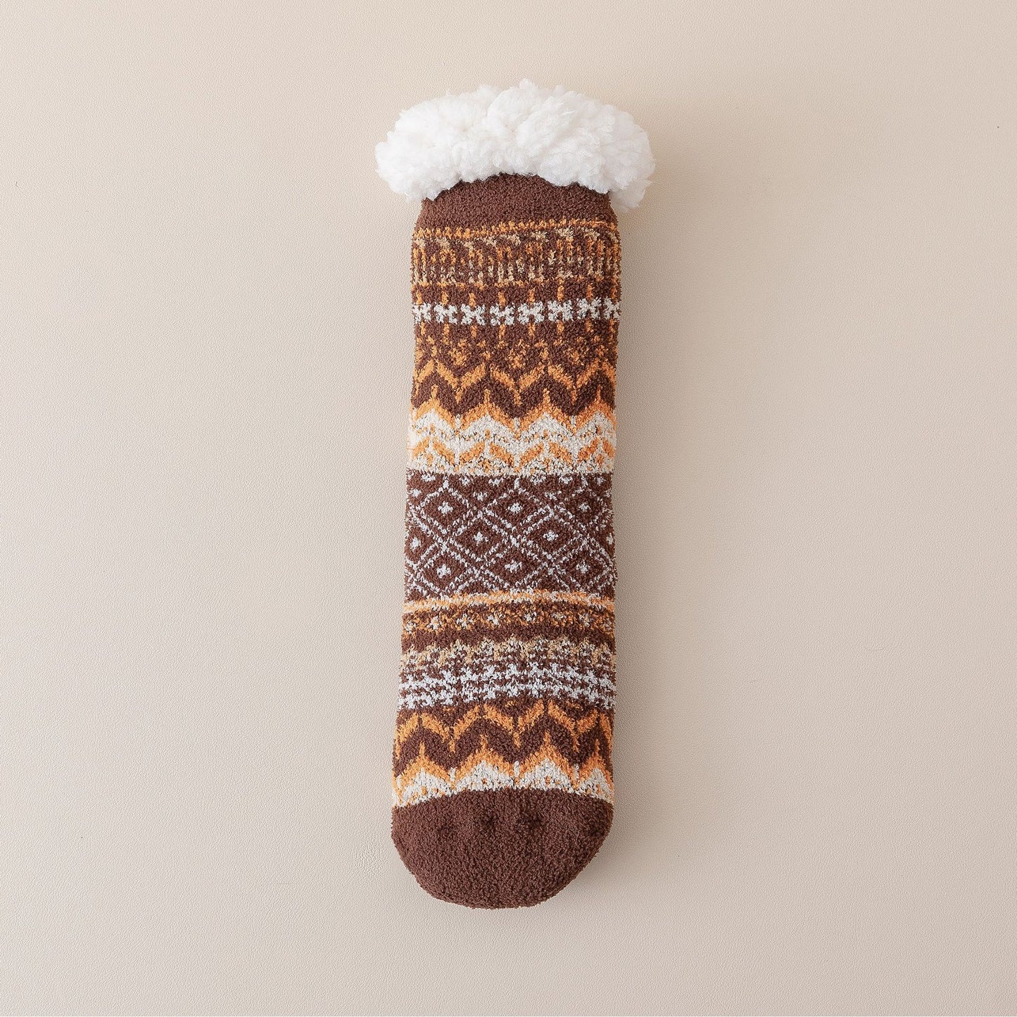 Lamb Wool Floor Socks Children's Autumn and Winter Fleece Thickened Warm Non-slip Silicone Home Socks