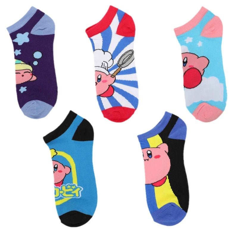 Female Wholesale Male Star Kirby Tide Socks Manufacturer Socks Cartoon Four Seasons Boat Socks Cute Cotton Short Socks-5PRS