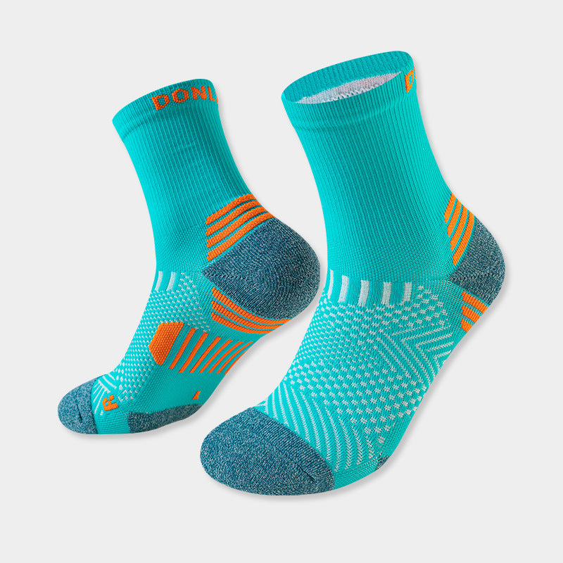 Professional Marathon Running Socks Men's and Women's Fitness Thickened Towel Bottom Sports Socks Short Tube Low-top Boat Socks