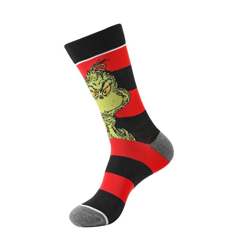 Men's Medium Tube Socks Wholesale Four Seasons Women's Animation Women's Cartoon Tide Men's Socks-5PRS