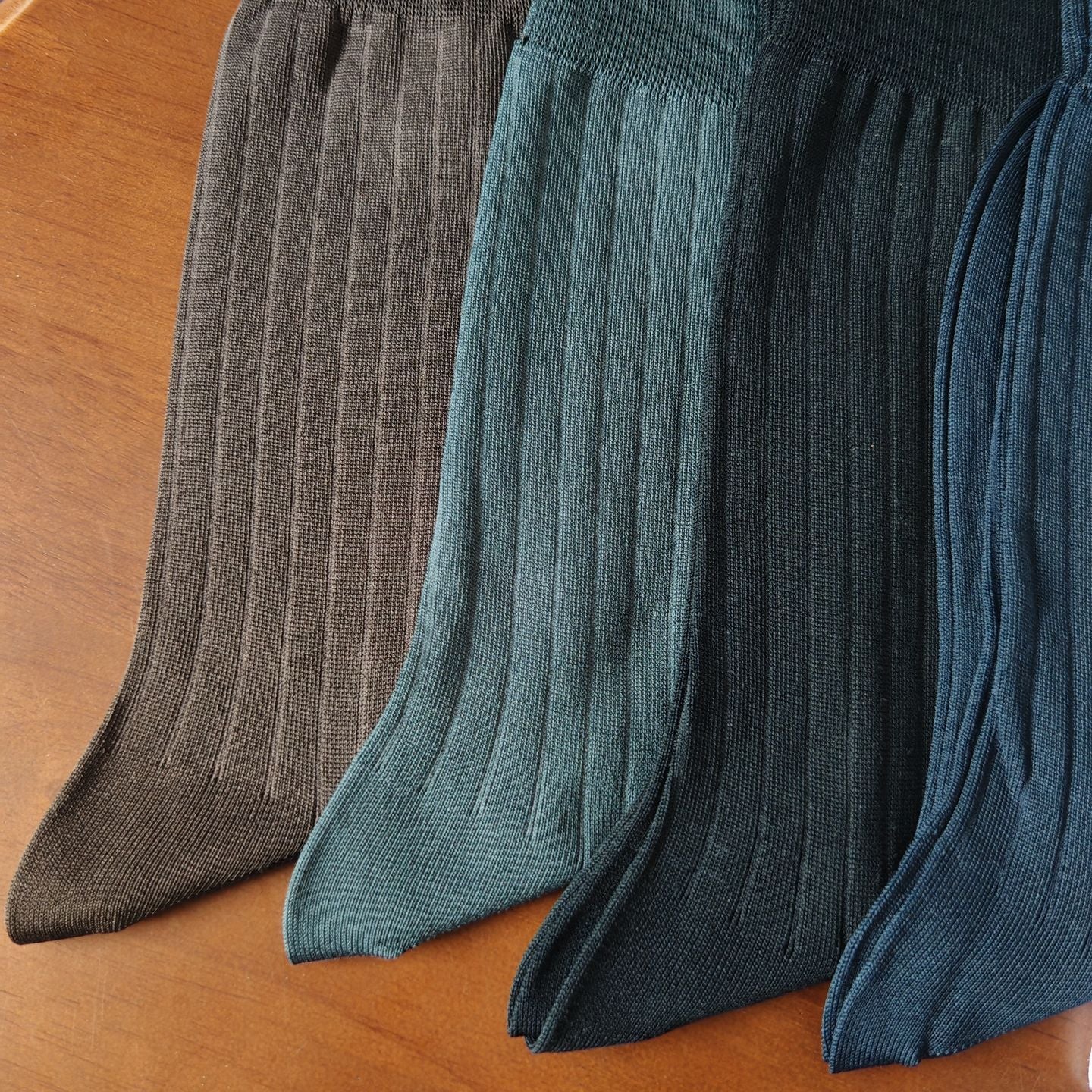 Mercerized Cotton Thin Men's Business Cotton Socks, Solid Color Vertical Strip Socks, Boneless Seam Toe Men's Socks