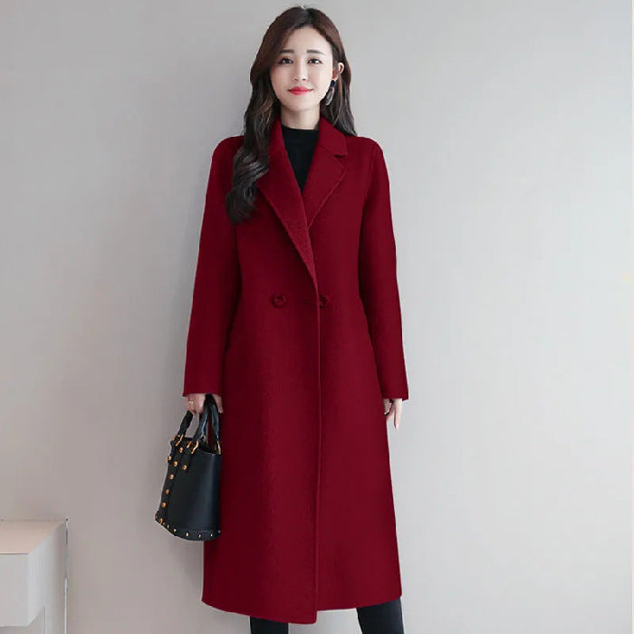 New Woolen Coat Women's New Autumn and Winter Medium and Long Large Size Woolen Loose Coat Trend