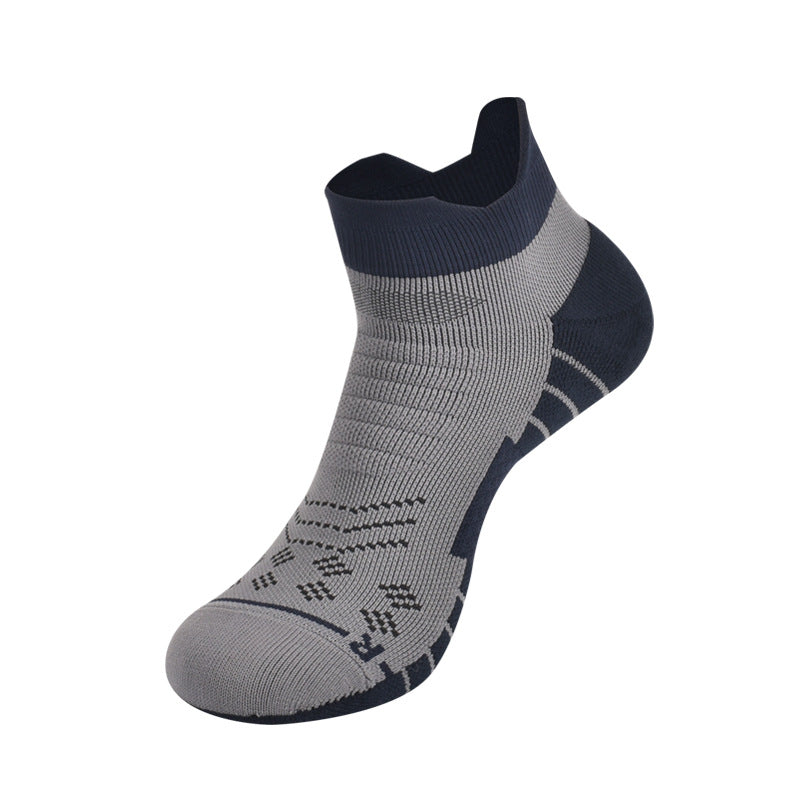 Socks Men's Summer COOLMAX Running Socks Antibacterial Sweat-absorbing Non-slip Breathable Short Tube Pressure Socks Towel Bottom Sports Socks