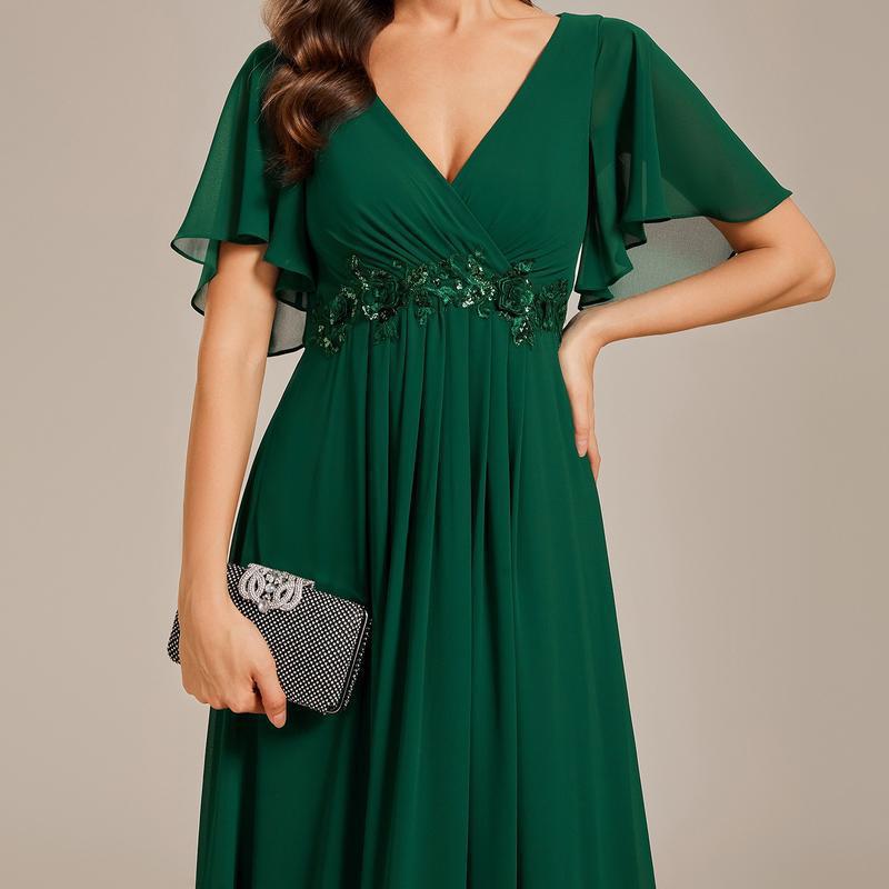 MatchSet Chiffon Dress | Draped Sleeve & Script Print | Sunset Stroll Romper