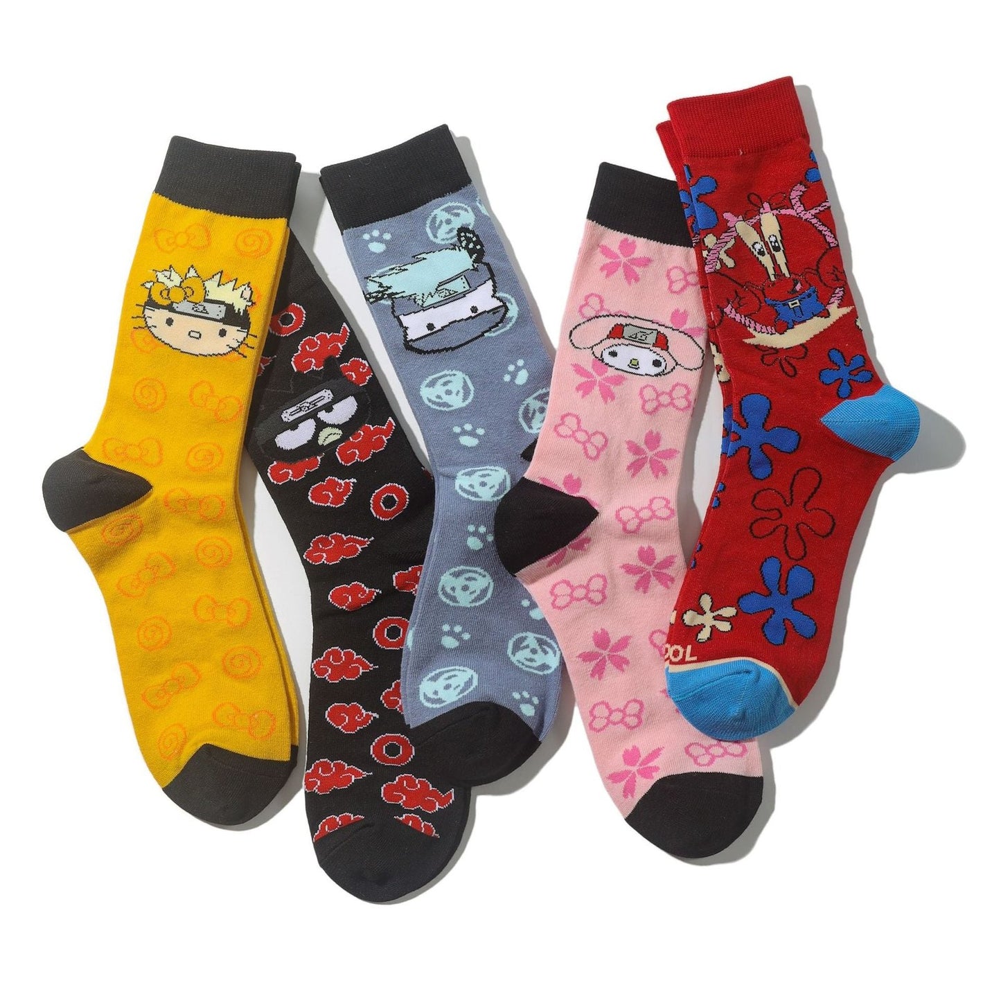 Female Cotton Day Cartoon Tube Socks Male Naruto Anime Socks Animation Tide Socks Manga Socks-5PRS