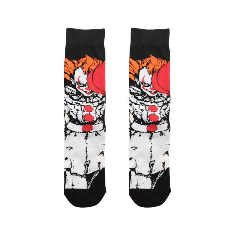 Men's Wholesale Four Seasons Animation Medium Tube Large Trendy Socks Men's Women's Creative Socks-5PRS