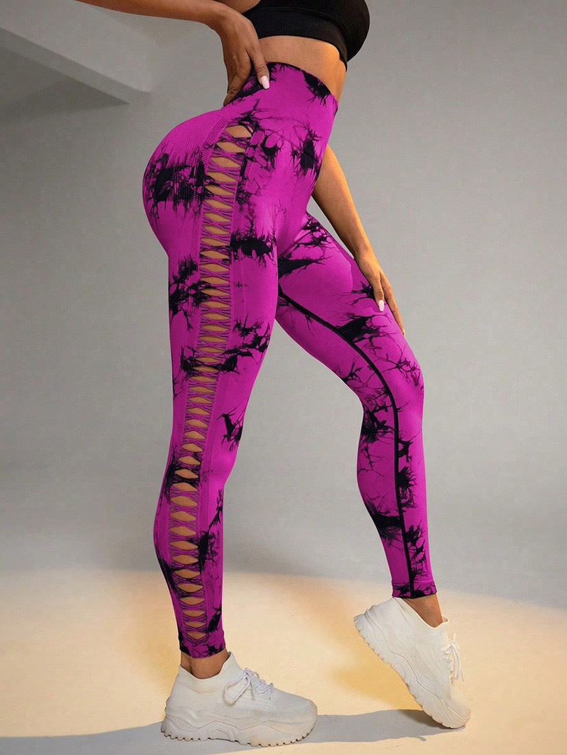 Statement Tie-Dye Yoga Leggings｜High-Waist Hip Lift Sports Pants｜Quick-Drying Cool Max Fabric｜Sustainable Gym to Street Activewear