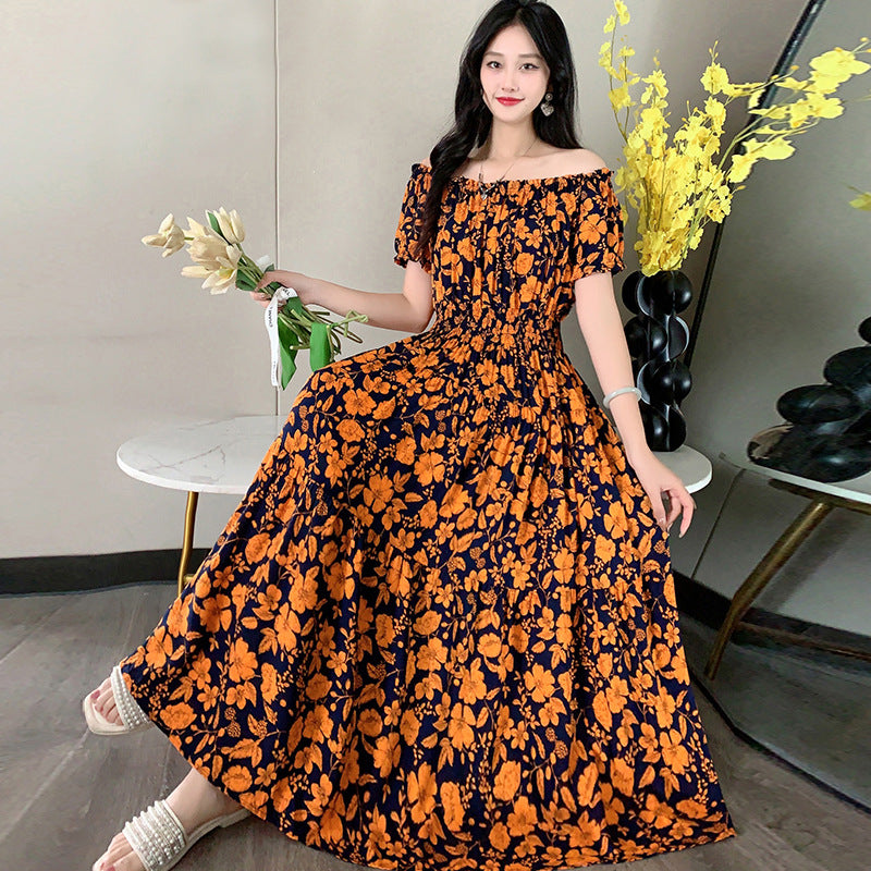 Prairie Dream Dress: Tiered Cotton Maxi - Cold Shoulder & Smocked Waist