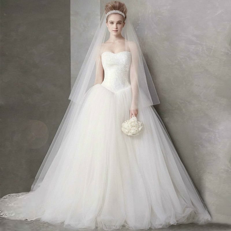 Tube top Wang Weiwei wedding dress Qi Di new simple soft gauze bridal wedding dress