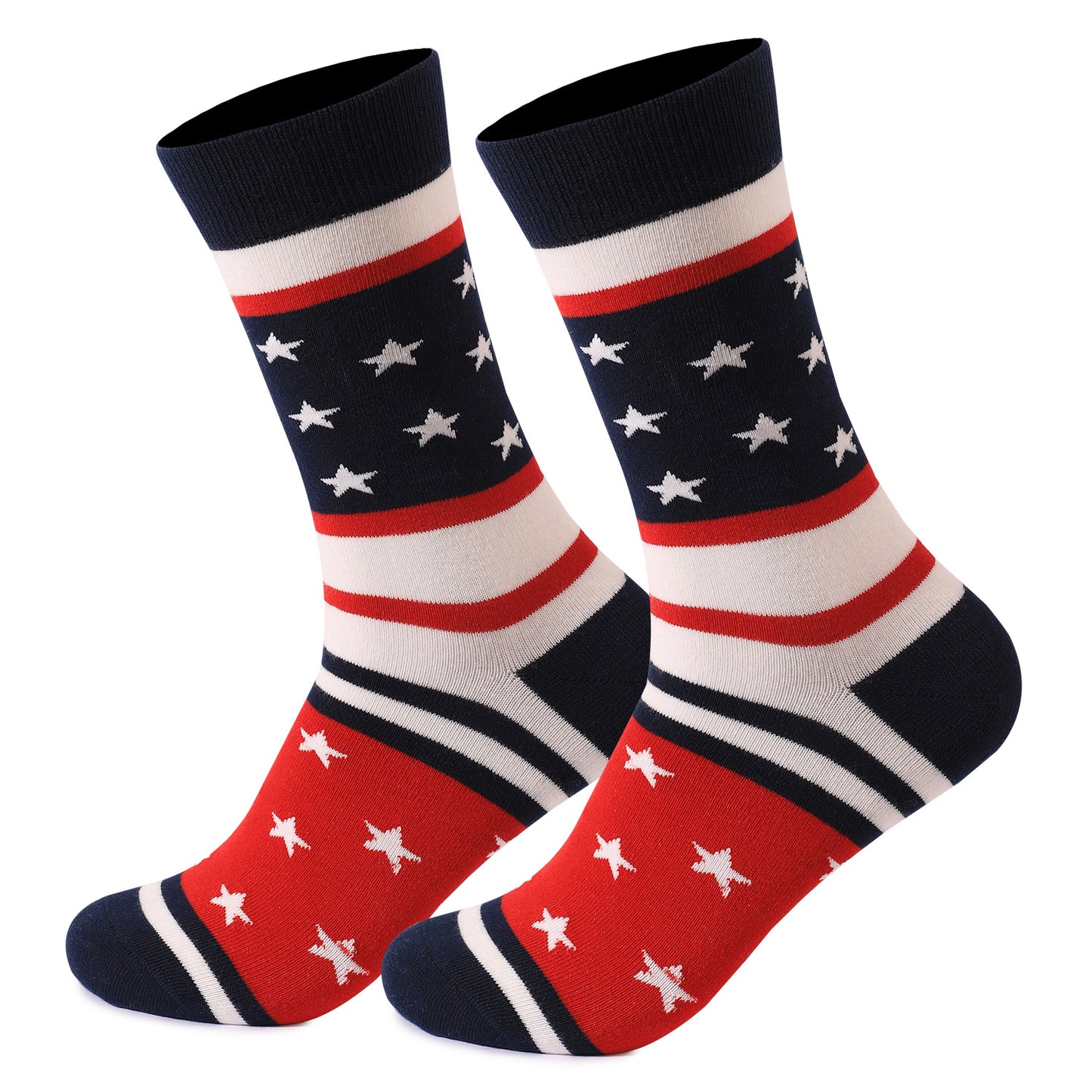 National Flag Veterans Day Explosion Plus Size Sweat-absorbing Women's Striped Cotton Socks Medium Tube Socks Men