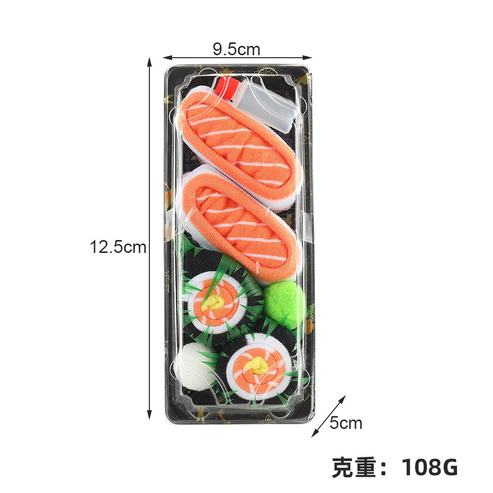 Creative Food Sushi Salmon Socks Women's Ins Tide Socks Skateboard Sports Socks Girls Stockings Stripes
