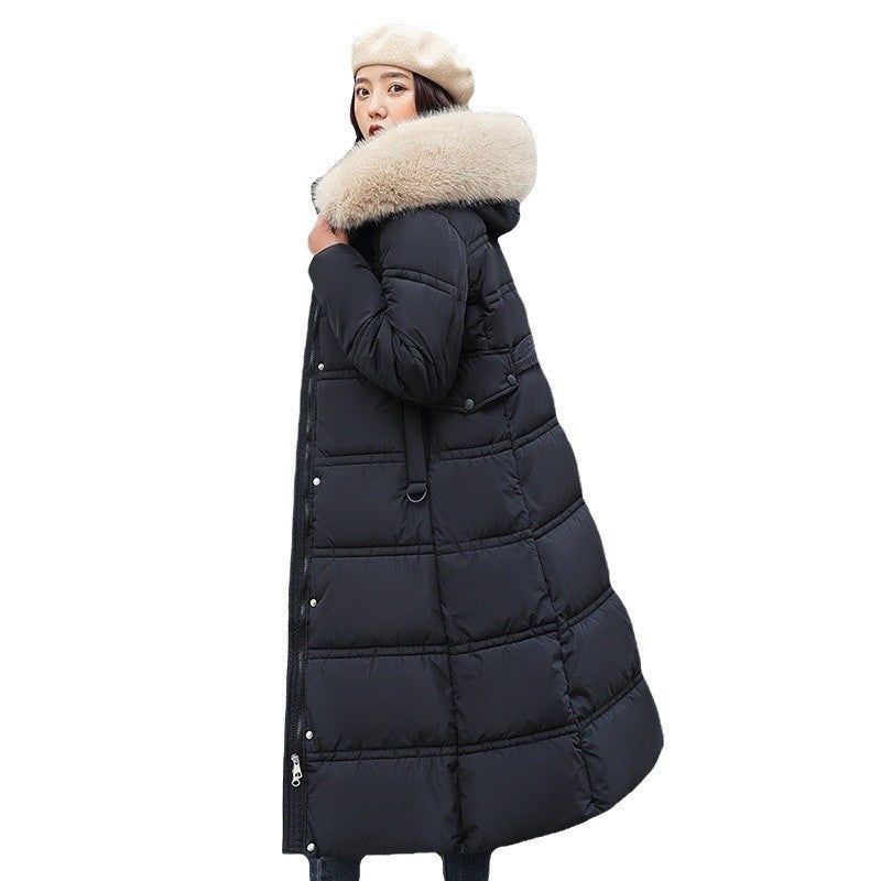 Down Cotton-padded Clothes Women's Winter New Cotton-padded Clothes Long Over The Knee Korean Version Loose Thickened Cotton-padded Jacket Tide
