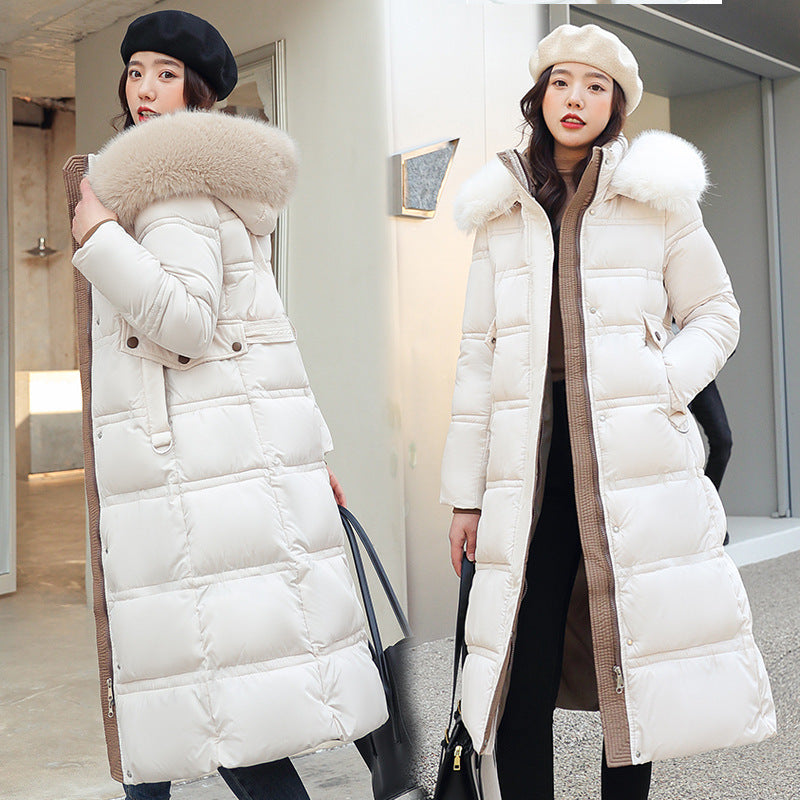 Down Cotton-padded Clothes Women's Winter New Cotton-padded Clothes Long Over The Knee Korean Version Loose Thickened Cotton-padded Jacket Tide
