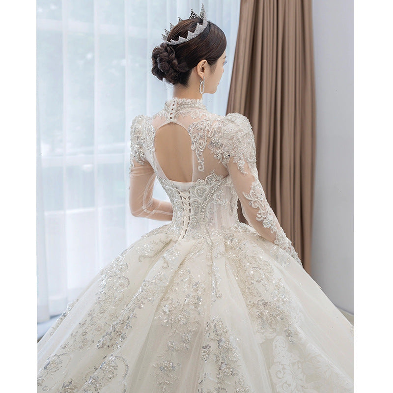 Curvy Empire Waist Wedding Gown | Regal Court Train & Bump-Friendly Silhouette | Queen Size Maternity Bride Dress