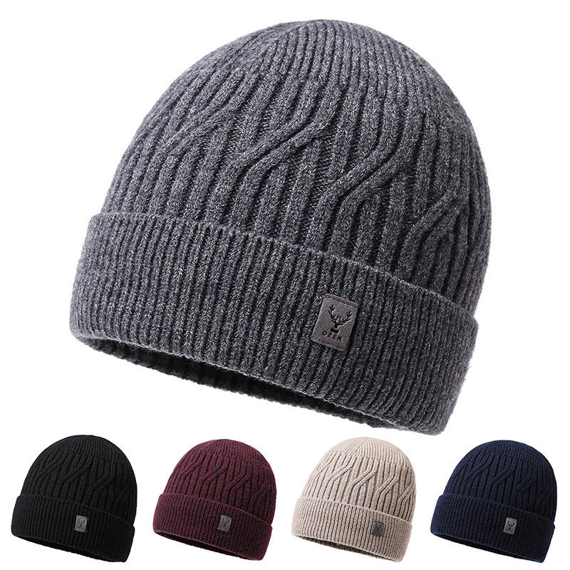 Men's Knitted Hat Winter Travel Warm Pullover Hat Outdoor Sports Youth Solid Color Simple Hat