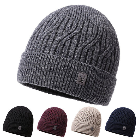 Men's Knitted Hat Winter Travel Warm Pullover Hat Outdoor Sports Youth Solid Color Simple Hat