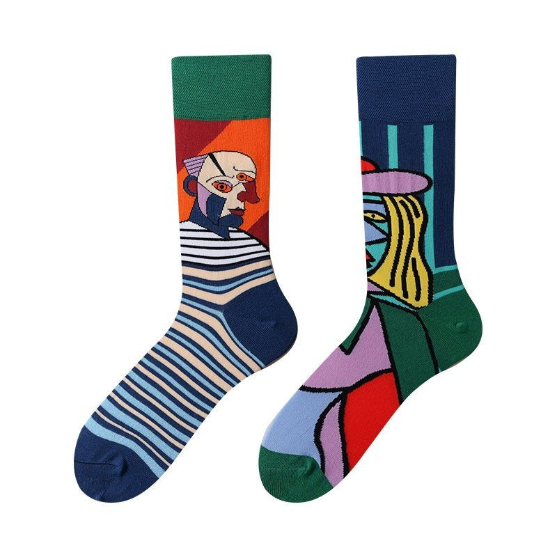 New Four Seasons Men's and Women's AB Original Design Asymmetrical Tide Socks Mandarin Duck Socks Street Tide Socks Cross-border