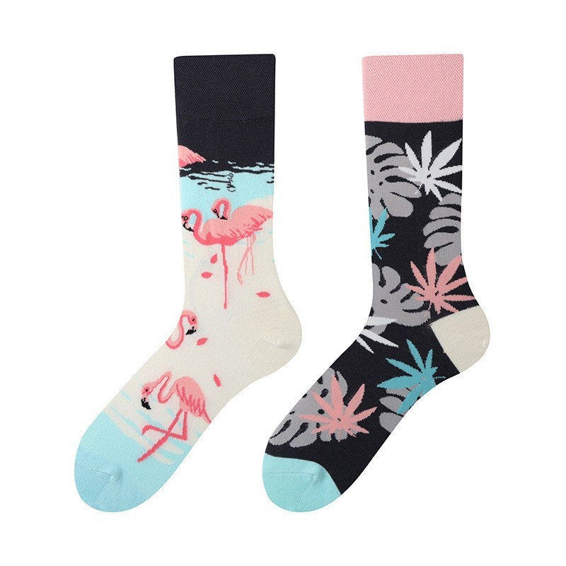 New Four Seasons Men's and Women's AB Original Design Asymmetrical Tide Socks Mandarin Duck Socks Street Tide Socks Cross-border