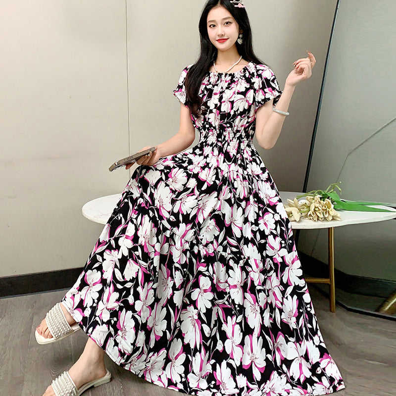 Prairie Dream Dress: Tiered Cotton Maxi - Cold Shoulder & Smocked Waist