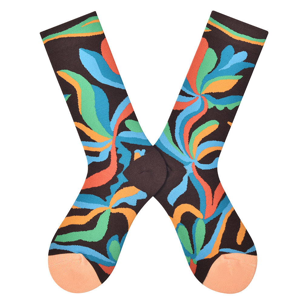 Designer Brand Mid-leg Socks Are Versatile Women's Cotton Outer Wear Trendy Socks