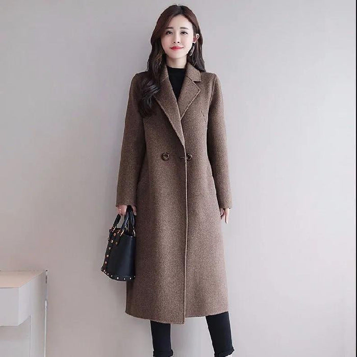 New Woolen Coat Women's New Autumn and Winter Medium and Long Large Size Woolen Loose Coat Trend
