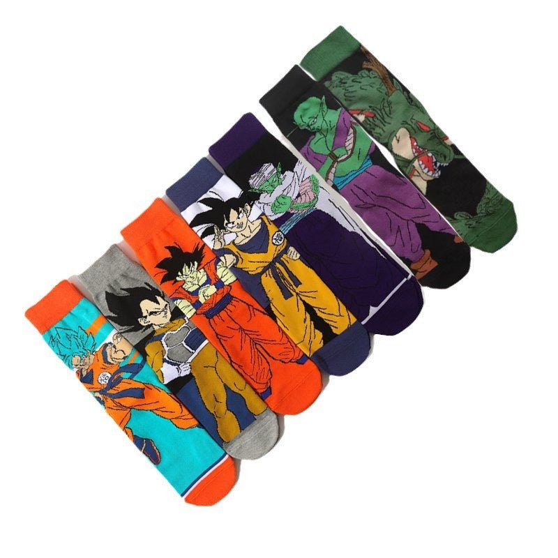 Men's Dragon Ball Cotton Long Tube Tide Socks Four Seasons Medium Tube Women's Animation Animation Men's Socks-5PRS