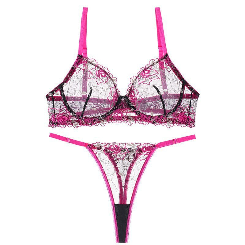 EcoLuxe Lace Bralette Set: Rose Floral Zero-Squeeze Comfort | Reimagined Sensuality