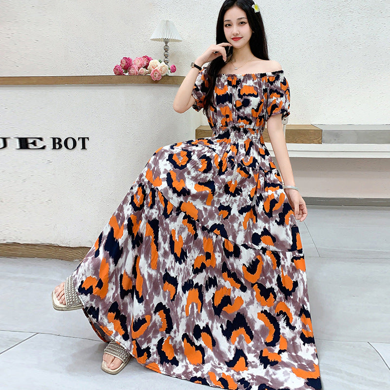 Prairie Dream Dress: Tiered Cotton Maxi - Cold Shoulder & Smocked Waist