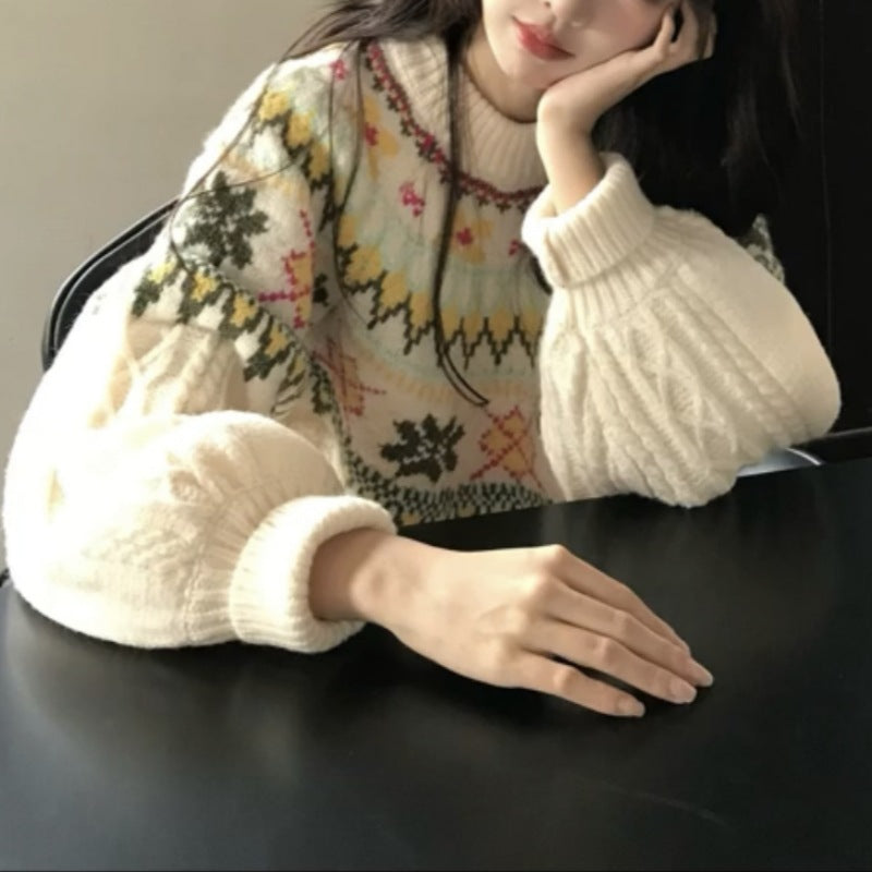 Sweet Women's New Winter Lazy High-end Korean Knitted Sweater Women