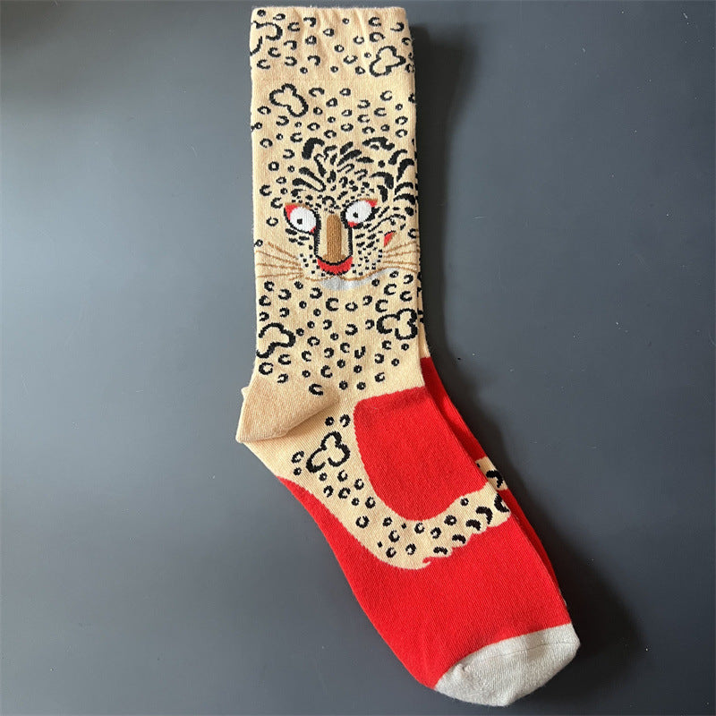 New Product Mid Calf Socks Women Oil Painting Socks Niche Fun Literary and Artistic Color Socks