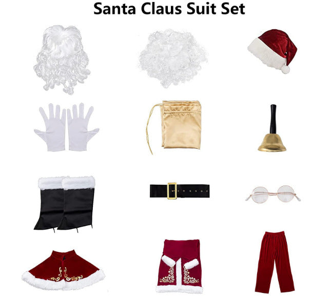 Santa Claus Couple Clothing Vintage Court Dress Women's Cosplay Makeup Ball Performance Clothing