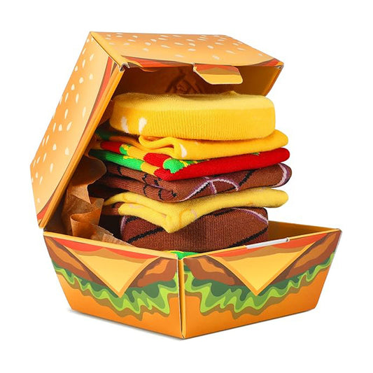 Hamburger Flower Socks Box Easter Stockings Prank Christmas Stockings Gift Teen Socks