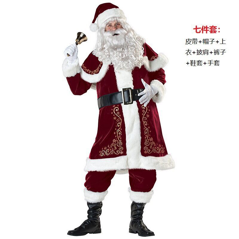 Santa Claus Couple Clothing Vintage Court Dress Women's Cosplay Makeup Ball Performance Clothing