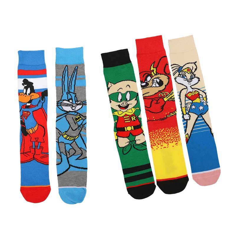 Men's Tide Socks Animation Cartoon Cotton Bugs Bunny Socks Women's Medium Tube Casual Four Seasons Medium Tube-5PRS