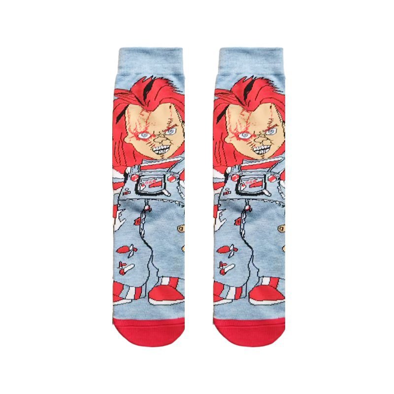Men's Wholesale Four Seasons Animation Medium Tube Large Trendy Socks Men's Women's Creative Socks-5PRS