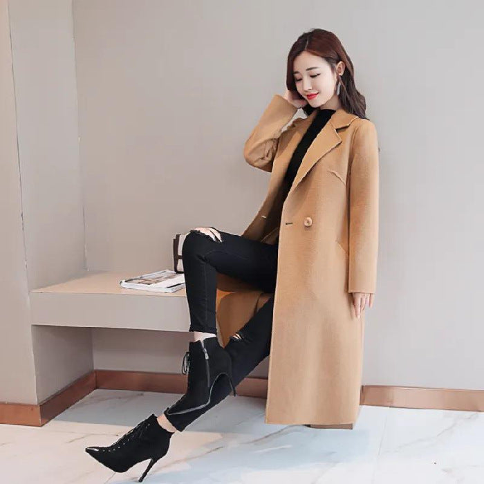 New Woolen Coat Women's New Autumn and Winter Medium and Long Large Size Woolen Loose Coat Trend