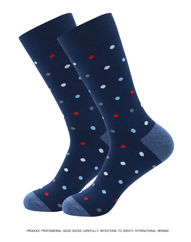 Socks Men's Plus Size Stockings Striped Cotton Socks Business Medium Tube