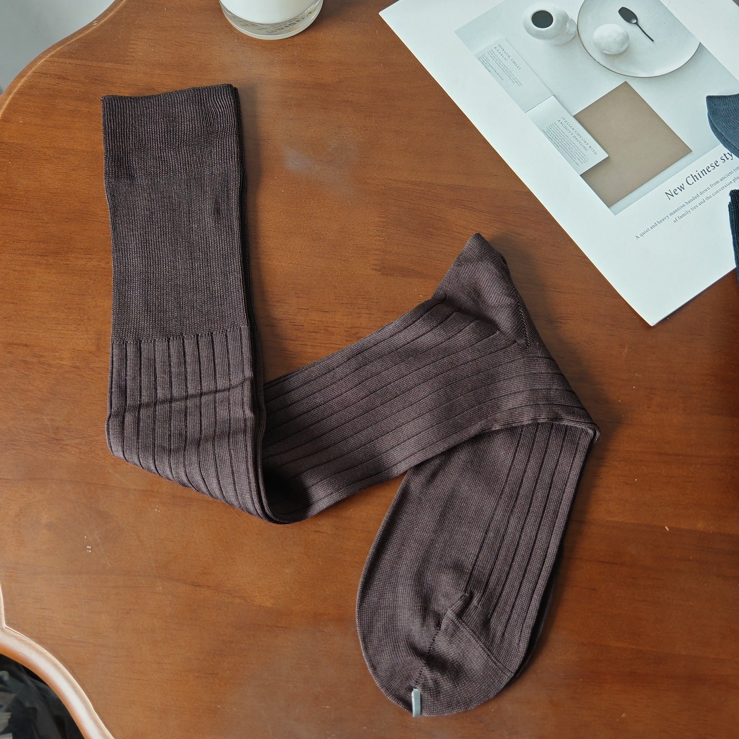 Men's Business Socks Silk Cotton Men's Socks Gentlemen Socks Boneless Pit Strip Double Needle and Knee Socks
