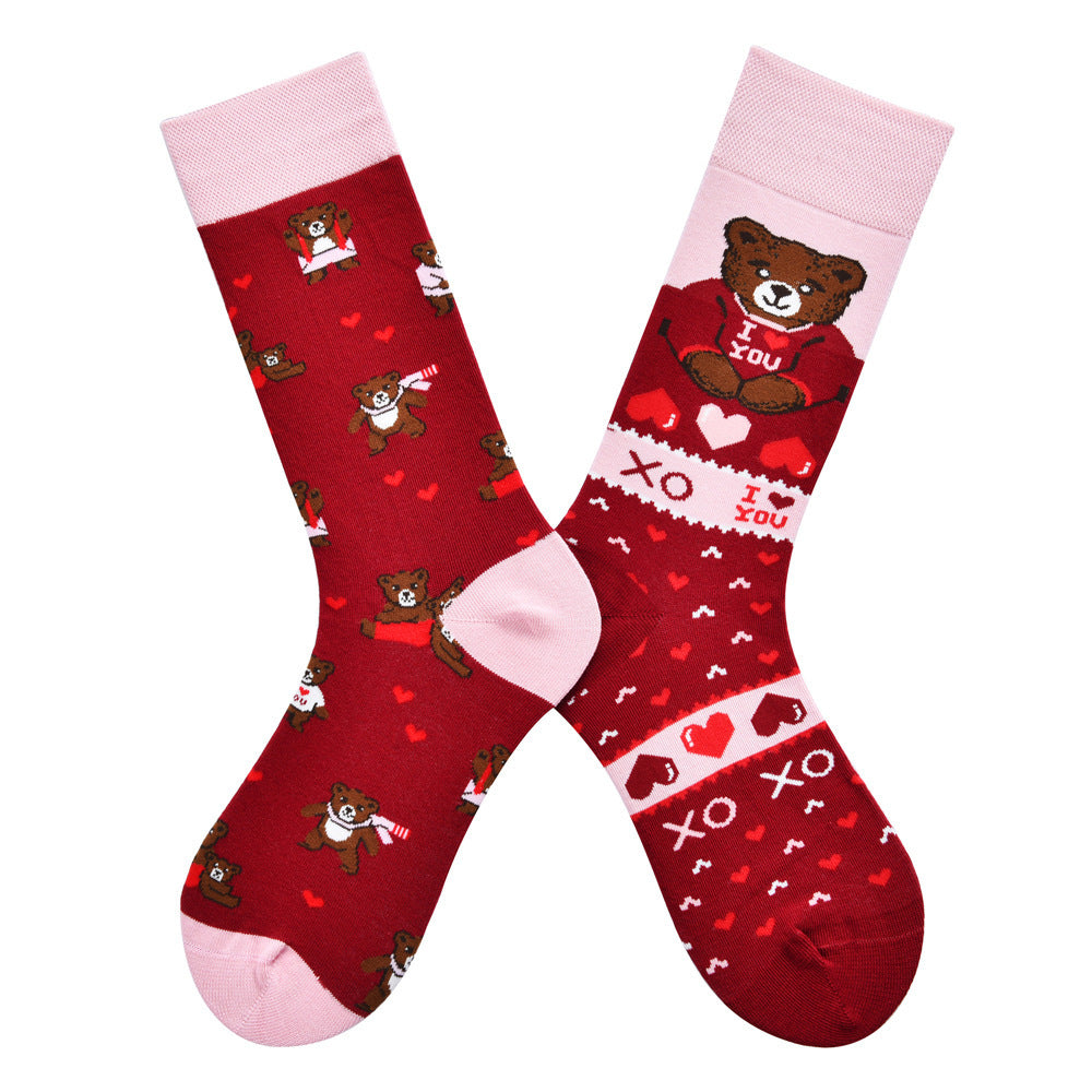 New Four Seasons Men's and Women's AB Original Design Asymmetrical Tide Socks Mandarin Duck Socks Street Tide Socks Cross-border