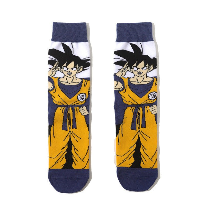Men's Dragon Ball Cotton Long Tube Tide Socks Four Seasons Medium Tube Women's Animation Animation Men's Socks-5PRS