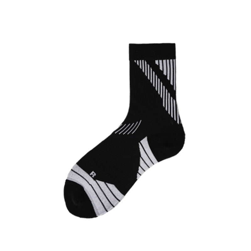 Sports Socks Men's Medium Tube Towel Bottom Sweat-absorbing and Breathable Women's Badminton Shock-absorbing and Non-slip Professional Combat Running Socks