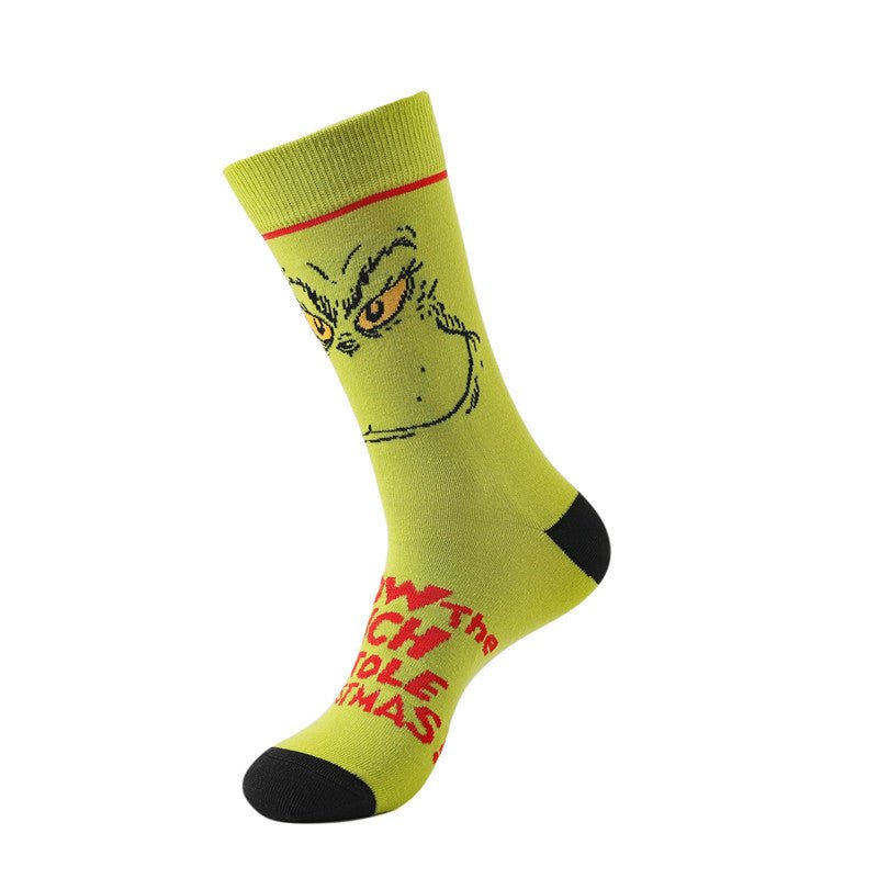 Men's Medium Tube Socks Wholesale Four Seasons Women's Animation Women's Cartoon Tide Men's Socks-5PRS