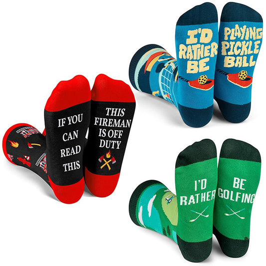 2025 Trending Cotton Golf Socks - Breathable Jacquard High-Top for Pickleball/Gym, Moisture-Wicking Sports Socks-5PRS