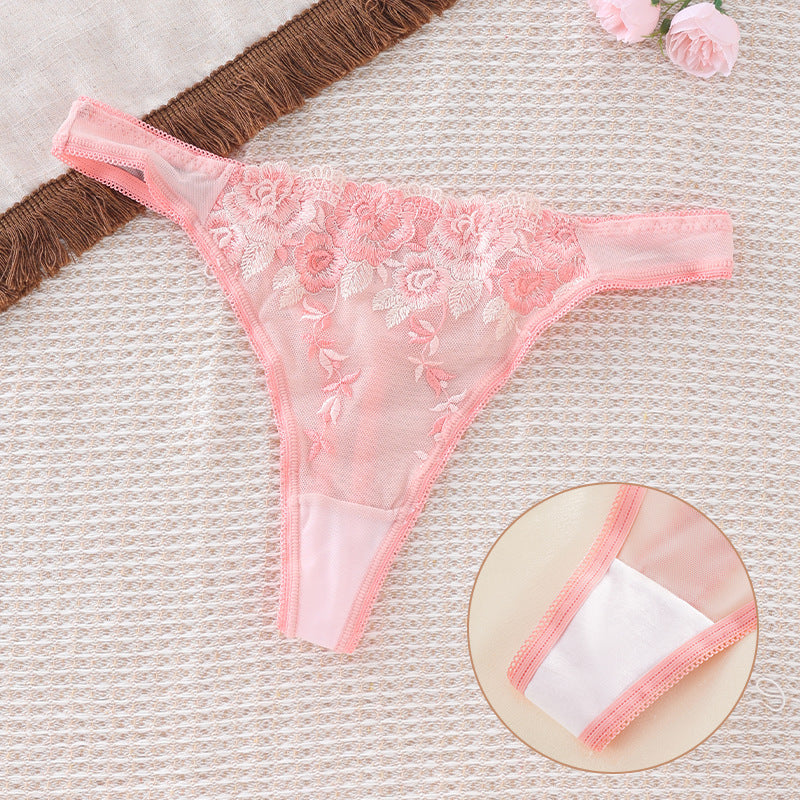 Sheer Lace Push-Up Bra Set - Embroidered Floral Lift & Support