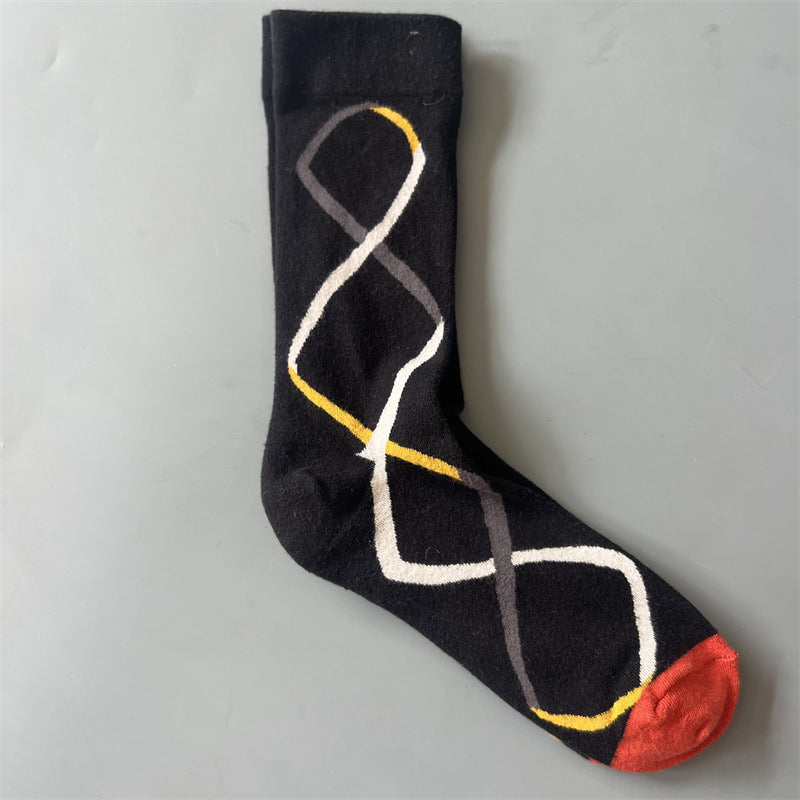New Product Mid Calf Socks Women Oil Painting Socks Niche Fun Literary and Artistic Color Socks