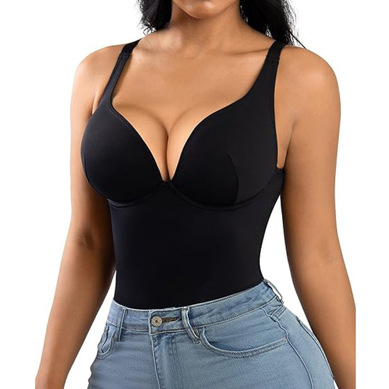 Steel-Free Shockproof Yoga Bra - High-Waisted 4-Way Stretch Sports Top with Tummy Control & Adjustable Straps for Women's Active Wear